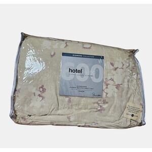 Hotel Living Diamond Collection Queen Set Supima Cotton Sheet 600 Count NWT